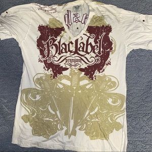 Blac label v neck Embroidered patch work